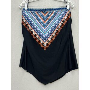Miraclesuit Asymmetrical Tankini Top Women 14 Strapless Aztec Handkerchief EUC